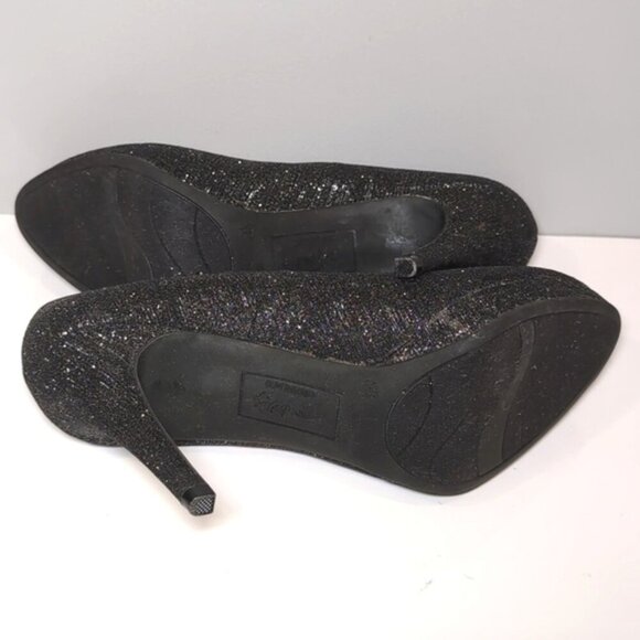 Fioni Night Formal Glitter High Heels Dark Gray Silver Metallic Shoes Size 8.5 - Picture 8 of 14